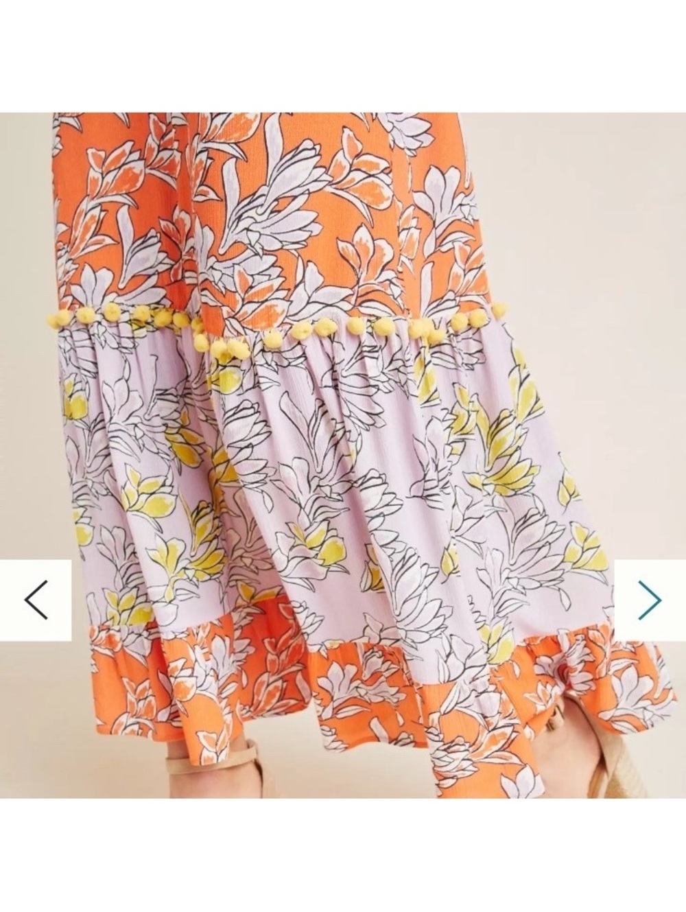 Farm Rio Anthropologie Culebra Maxi Dress Orange & Lilac Floral Women’s Large - Picture 15 of 15